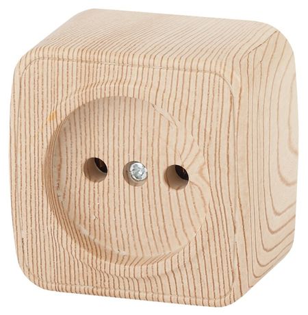 Розетка однофазная наружная (открытой установки) без шторок сосна 16А 250В IP20 3-201-11 Intro Polo - Б0053556 ЭРА