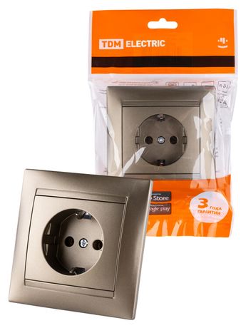 Розетка 2П+З 16А 250В бронза "Лама" | SQ1815-0723 TDM