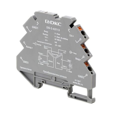 Преобразователь сигнала DSI, 6,2 мм 1 вход 0…20 мА, выход мА | DSI-S-A3113 DKC ДКС