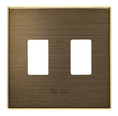 Накладка для механизма 2хUSB зарядного устройства арт.8185.3 ABB Sky, античная латунь (8585.3 OE) | 2CLA858530A1201