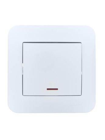 Выключатель 1-кл. 1п СП ASTI 10А IP20 с подсветкой в сборе бел. LEZARD 7081-0202-111