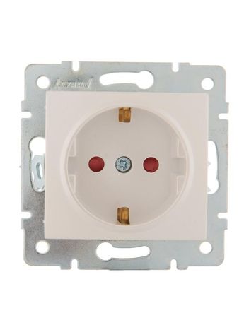 Розетка 1-м СП Karina с заземл. защ. шторки керамика механизм жемчуж./бел. перламутр. LEZARD 707-3088-124