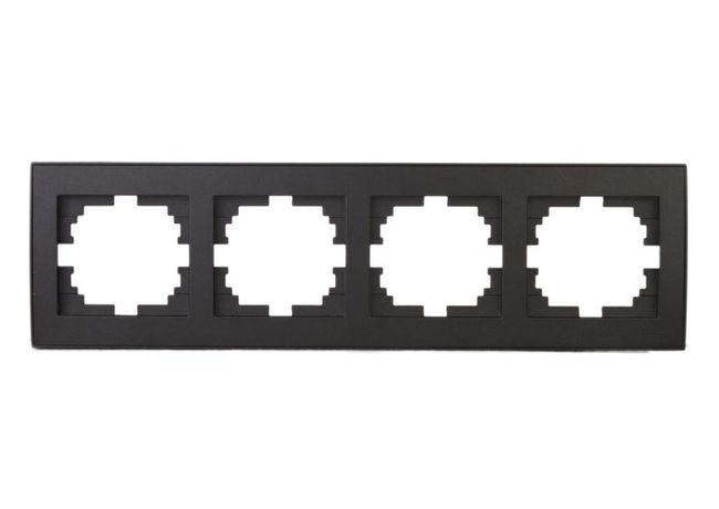 Рамка RAIN четверная горизонтальная черный графит матовый - 703-4141-149 LEZARD