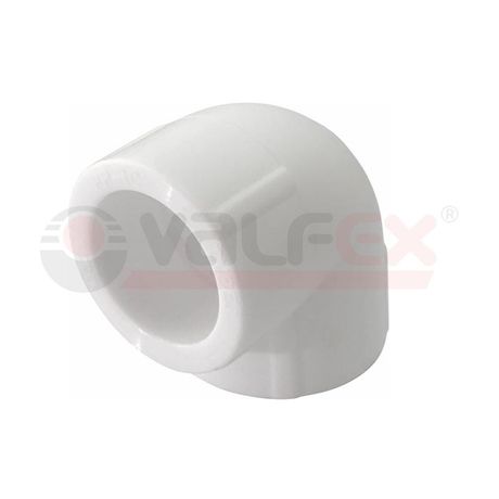 Угольник 50 мм 90 град., полипропиленовый PPR, белый - 10108050-PRO VALFEX