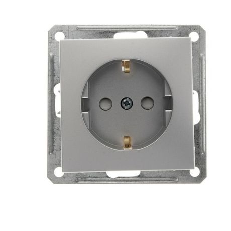 Механизм розетки 1-м СП W59 16А защ. шторки с заземл. мат. хром. SchE RS16-152-5-86 (РС16-152-5-86) APC
