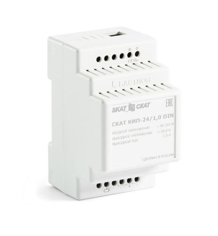 Источник питания СКАТ КИП-24/1 DIN 24В+/-10% 1А, Uвх=90-265VAC/110-370VDC - 678 Бастион