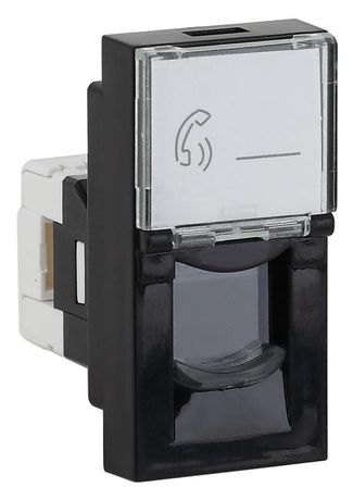 Розетка телефонная RJ-11 45х22,5мм черная Рувинил арт. АДЛ 13-903-Ч