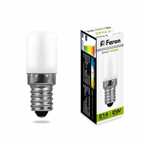 Лампа светодиодная LB-10 (2W) 230V E14 4000K для холодильника | 25897 FERON