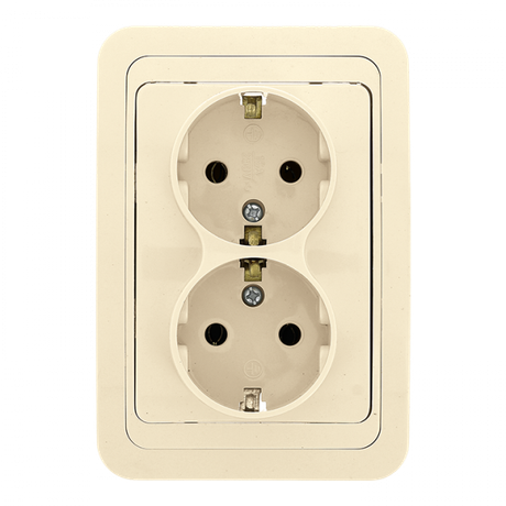 Розетка 2-м СП Лондон 16А с заземл. беж. EKF EER16-128-20