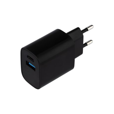 Устройство зарядное сетевое USB + Type-C 5В 2.4А черн. Rexant 16-0297 MEET