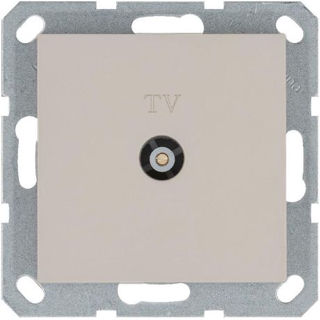 Розетка телевизионная проходная TV Ф9.5мм механизм тауп Jasmart G6002T