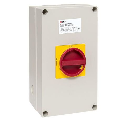 Переключатель кулачковый ПК-2-13 100А 3P "ВКЛ-ВЫКЛ" с блокировкой в боксе IP65 PROxima |pk-2k-13-100-a65| EKF