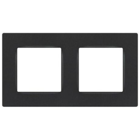 Рамка для розеток и выключателей Серия 12 12-5202-12 на 2 поста, Классик, графит | Б0067759 ЭРА