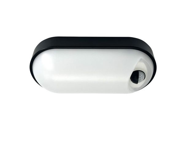Светильник светодиодный WP 15 C 12W OP 840 W10L22 BK MDM 220х106х60мм 12Вт 4000К IP65 ЖКХ овал. пылевлагозащ. с датчиком движения черн.   15071524502