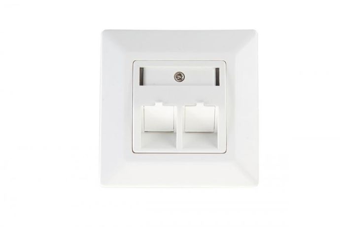 Рамка 86 для 2 модулей Keystone с суппортом, белый | 12B-1X-02WT-1 Eurolan