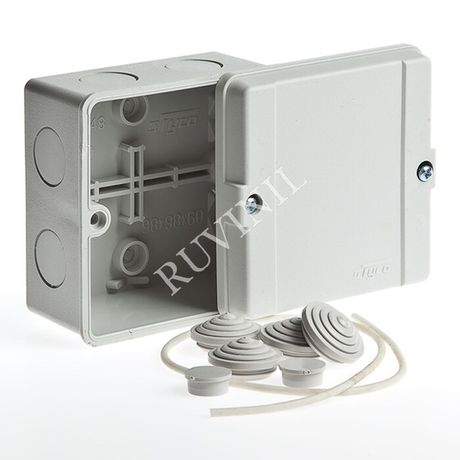 Коробка распределительная для о/п, 98х98х60мм (серая) | 67048 Рувинил TYCO