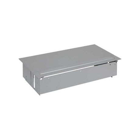 Блок розеточный врезной с крышкой и мет. вводом 3х2P+E 2хUSB зарядное уст. 2 пустых мод. алюм. Simon 400 45623000-133