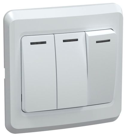 Выключатель 3-кл. 1п СП Вега 10А IP20 ВС10-3-0-ВБ бел. IEK EVV30-K01-10-DM