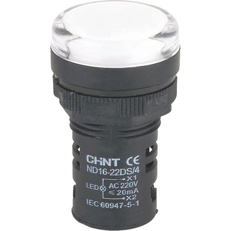 Индикатор ND16-22DS/4 белый АС 400В (R) | 593430 CHINT
