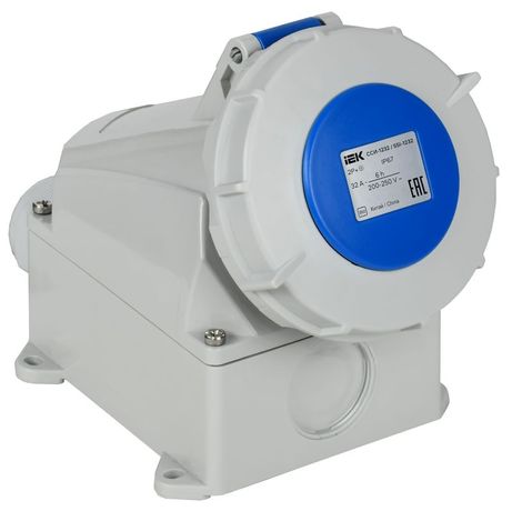 Розетка стационарная ССИ-1232 32А-6ч 220В 2P+PE IP67 | PSR11-032-3-0-67 IEK IEK арт. PSR11-032-3-0-67