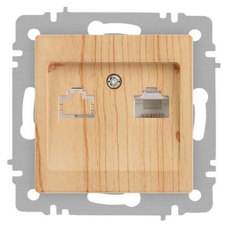 Розетка компьютерная 1-м СП Accent 6-303-11 RJ45 IP20 сосна Intro Б0063644 ЭРА