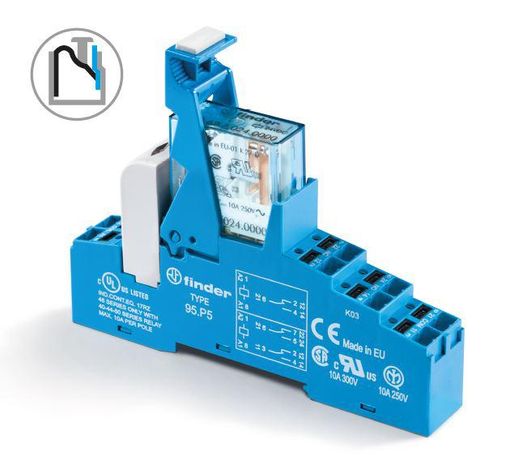 Интерфейсный модуль, электромеханическое реле; 2CO 10A; контакты AgNi; питание 24В DC (чувствит.); категория защиты IP20 | 48P870240050SMA Finder 48.P8.7.024.0050SMA