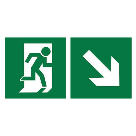 Знак безопасности NPU-2110.E36 "Направление к эвакуационному выходу направо вниз" Белый свет a20382 BS