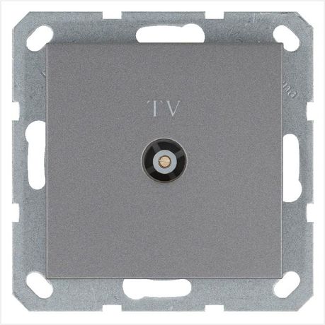 Розетка телевизионная оконечная TV Ф9.5мм механизм алюм. Jasmart G6001S