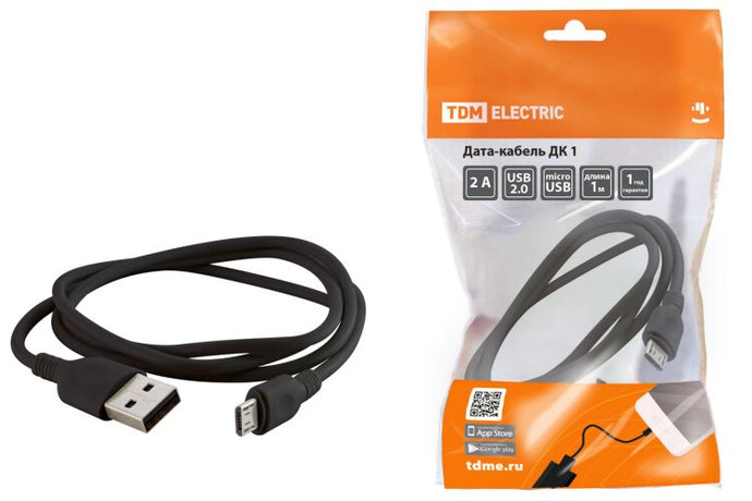 ДК 1 USB - micro м черный | SQ1810-0301 TDM Дата-кабель
