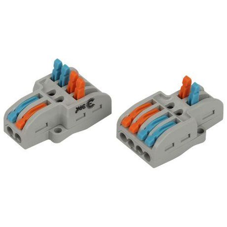 Клемма проходная разветвительная 222-4124 с рычагами 2/4 полюса 0.08-2.5/4 мм2 NO-225-457 (упаковка 1 шт.) - Б0067962 ЭРА