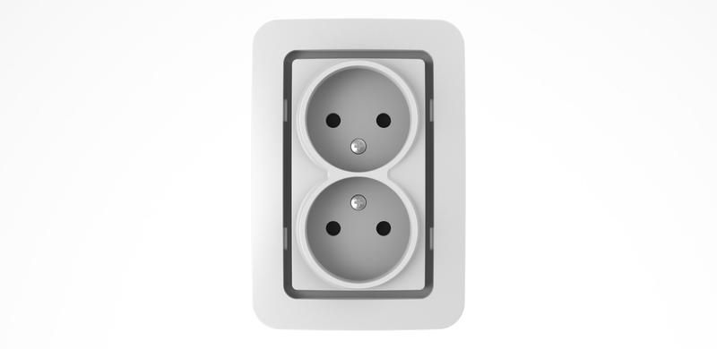 Розетка 2-м СП Lillium 10А без заземл. вставки бел. Makel 71017