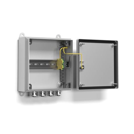 Коробка монтажная из листовой стали 1,2мм, с DIN-рейкой, IP66, -60° +70°С, 240х200х96мм - 40004 Тахион КМ-4