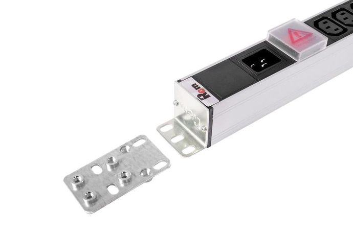 Блок розеток вертикальный Rem-16 с выкл. 16 IEC 60320 C13 12 C19 вход C20 16А алюм. 42-48U R-16-16C13-12C19-V-1820 Rem 1362010 Rem арт. 1362010