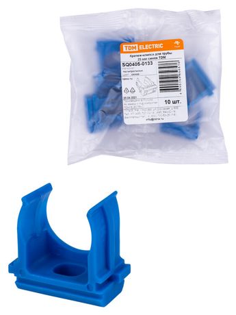 Крепеж-клипса для трубы ПНД 25 мм (10 шт.) синяя | SQ0405-0133 TDM