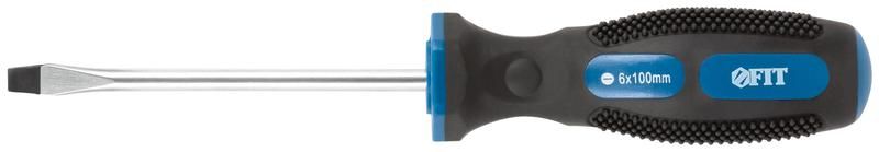 Отвертка ''Универсал'', CrV сталь, прорезиненная ручка, Профи 6х100 мм SL - 55144 РОС