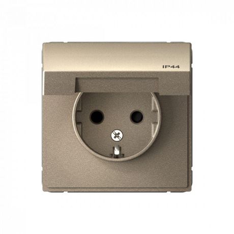 Розетка ArtGallery 16А IP44 с заземл. со шторками крышкой механизм шампань SE GAL440546 APC