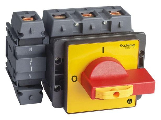 КРАСНОЙ РУКОЯТКОЙ НА ДВЕРЦУ 4 ВИНТА 1 ЗАМОК - MSD125460R ВЫКЛЮЧАТЕЛЬ-РАЗЪЕДИНИТЕЛЬ 4P 125A IP20 С APC