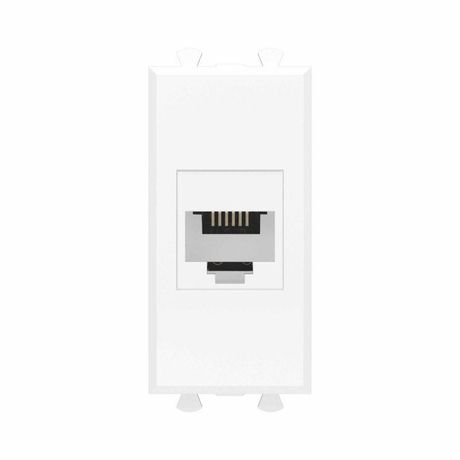 Телефонная розетка RJ-12 без шторки модульная, "Avanti", "Белое облако", 1 модуль | 4400611 DKC ДКС