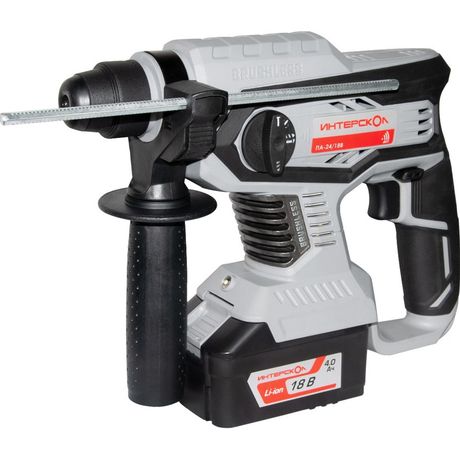 Перфоратор аккумуляторный бесщеточный ПА-24/18В АПИ 18В SDS plus макс. диаметр бурения 24мм 0-1400 уд/мин 2.2Дж 2 АКБ 2.0А.ч ЗУ ИНТЕРСКОЛ 579.2.2.70