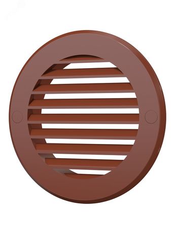 Решетка наружная вентиляционная круглая D136 с фланцем D100, из ASA пластика, цвет Терракотовый - 10РКН терр ЭРА 16142
