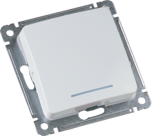Выключатель одноклавишный, с индикацией, скрытой установки, в рамку, белый - ВС10-412 HEGEL