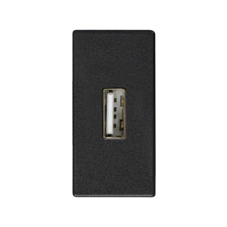 Механизм розетки USB Simon27 тип "А" узкий винты графит Simon 2701090-038