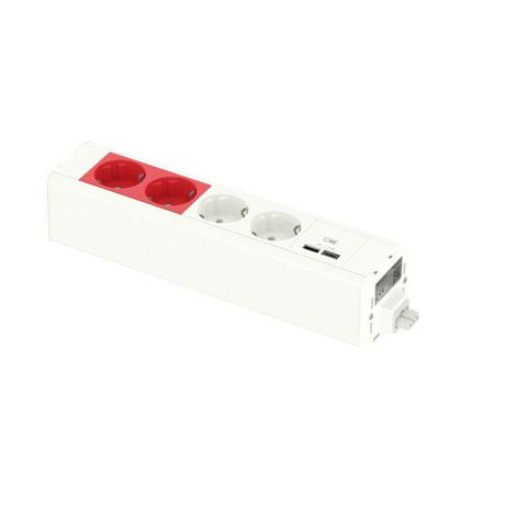Блок Unica System+ 2хРозетка бел. + красн. 2хUSB типа A/C SchE INS44244 Schneider Electric
