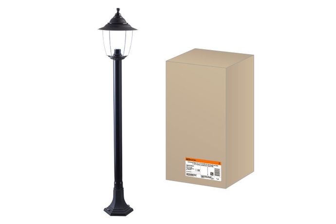 Светильник садово-парковый Прага Эл-11-73-125 60 Вт Е27 напольный на стойке h-1.25 м черный, прозрачный плафон TDM | SQ0330-0540