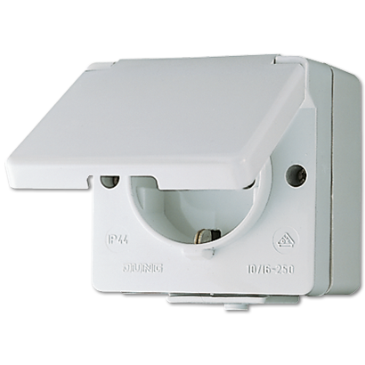 Розетка штепсельная SCHUKO накладная IP44 - 621WX JUNG