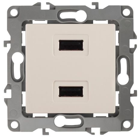 Устройство зарядное USB 12-4110-02 , 5В-2100мА, слоновая кость (6/60/1920) |Б0027492 | ЭРА