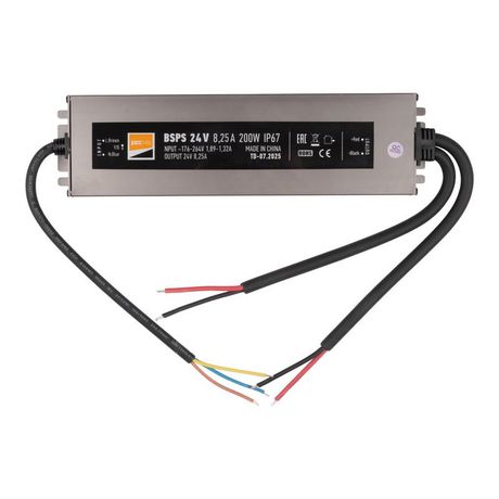 Блок питания для светодиод. ленты BSPS 24В 8.25А=200Вт IP67 JazzWay 5066557
