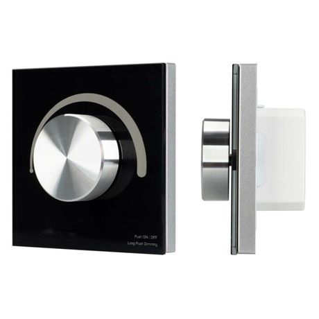 Панель SMART-P37-DIM-IN Black (230V, 1.5A, TRIAC, Rotary, 2.4G) (ARL, IP20 Пластик, 5 лет) - 028109 Arlight