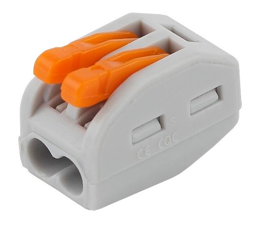 Строительно-монтажная клемма СМК NO-222-25 модель 412 с рычагом 2 отверстия, 0.08-2.5мм2 (уп.2шт.) | Б0033399 ЭРА