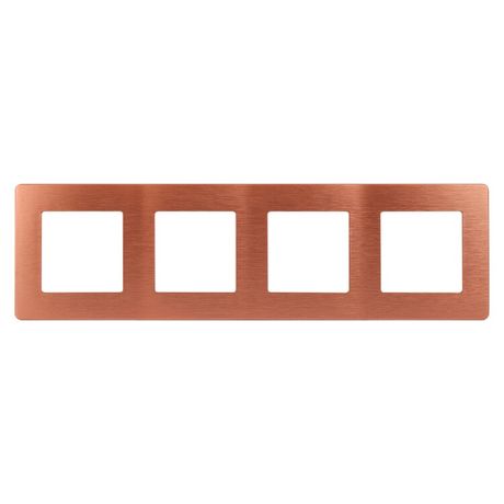 Рамка для розеток и выключателей серия 12 12-5104-14 на 4 поста, сатин, медь | Б0052537 ЭРА
